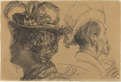 Głowy mężczyzny i kobiety autorstwa Adolph Menzel