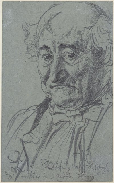 Heinrich von Kleist, „Złamany dzban”: aktor Theodor Döring w roli wiejskiego sędziego Adama autorstwa Adolph Menzel