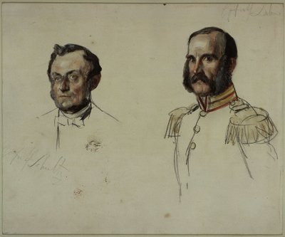 Radca dworski E. Dohme, radca dworski Schulz. Studium dotyczące obrazu „Koronacja Wilhelma I w Królewcu” autorstwa Adolph Menzel