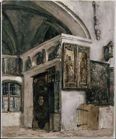 Wnętrze kościoła klasztornego w Berlinie autorstwa Adolph Menzel