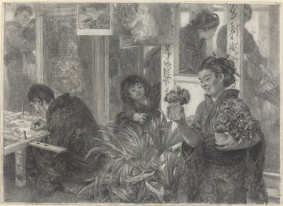 Japoński artysta w pracy autorstwa Adolph Menzel