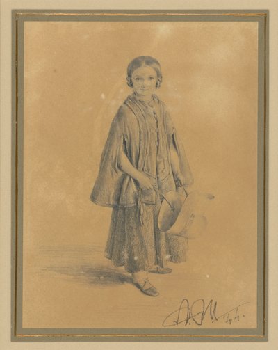Portret z dzieciństwa Constanze Beling, z domu Martini. Córka sędziego sądu okręgowego Carla Martini i jego żony Pauline Martini autorstwa Adolph Menzel