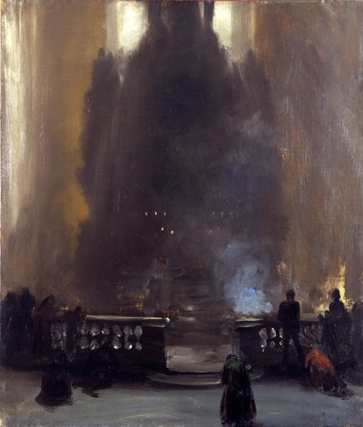 Wnętrze kościoła (barokowy ołtarz) autorstwa Adolph Menzel