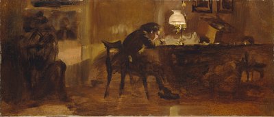 Chłopiec przy biurku autorstwa Adolph Menzel