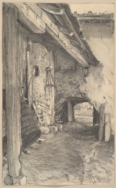 Widok na dziedziniec autorstwa Adolph Menzel