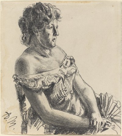 Kobieta w sukni dworskiej autorstwa Adolph Menzel
