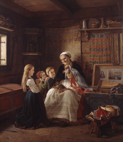 Babcia korona ślubna autorstwa Adolph Tidemand