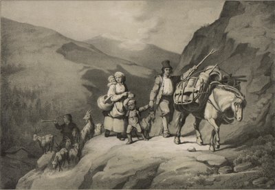 Ilustracja pochodzi z książki "Norge fremstillet i Tegninger av Asbjørnsen, P.Chr. og utgitt av Chr. Tønsberg" (nr, 1848). autorstwa Adolph Tidemand