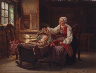 Matka z dzieckiem autorstwa Adolph Tidemand