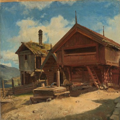 Gospodarstwo Gulsvik w Hallingdal autorstwa Adolph Tidemand