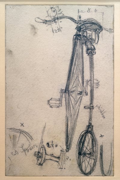 Penny-farthing, widok od tyłu autorstwa Adolph Menzel