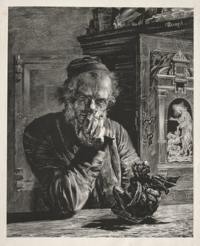 Antykwariusz - Autoportret autorstwa Adolph Menzel