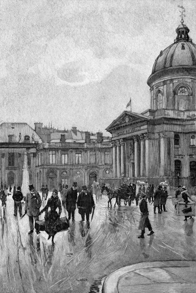 Brzegi Sekwany i Institut de France autorstwa Adolphe (after) Giraldon