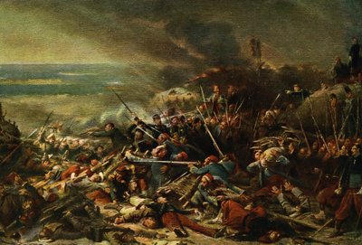 "La Prise de Malakoff" (Przejęcie Malakoff) (druk) autorstwa Adolphe (after) Yvon