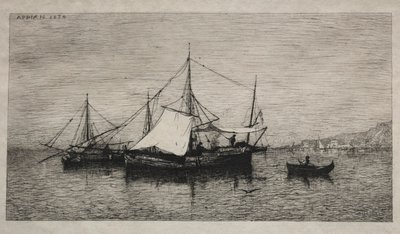 Łodzie kabotażowych wybrzeży Włoch, 1874. autorstwa Adolphe Appian