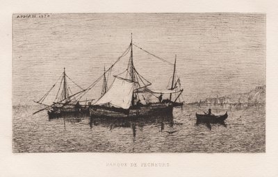 Łódź rybacka / przybrzeżna łódź transportowa (wybrzeże włoskie) autorstwa Adolphe Appian