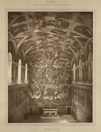 Rzym - Pałac Watykański, Kaplica Sykstyńska - Michał Anioł autorstwa Adolphe Braun