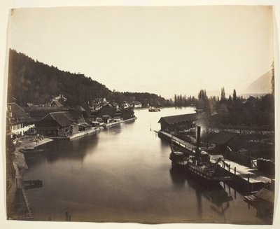 Parowiec na jeziorze Thun, Szwajcaria autorstwa Adolphe Braun