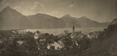 Widok na Flüelen w Szwajcarii autorstwa Adolphe Braun