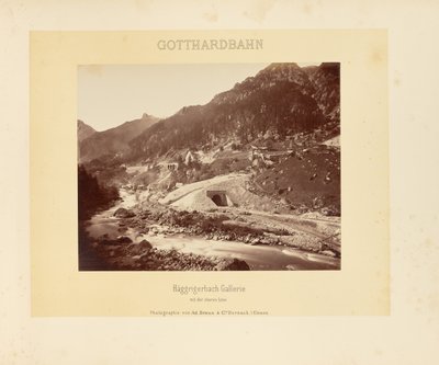 Kolej Gottharda: Galeria Häggrigerbach z górną linią autorstwa Adolphe Braun and Cie