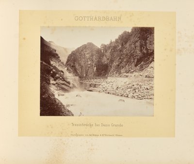 Kolej Gottharda: most Ticino w pobliżu Dazio Grande autorstwa Adolphe Braun and Cie