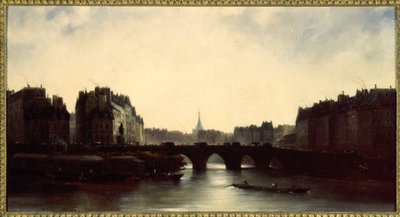 Pont-Neuf i wyspa Ile de la Cité autorstwa Adolphe Couvelet