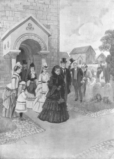 „Życie królowej Wiktorii w Osborne: Jej Wysokość w kościele Whippingham”, c 1860, 1901. autorstwa Adolphe Forestier