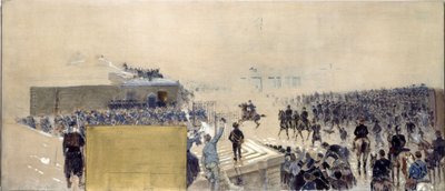 Szkic biura prefekta w paryskim ratuszu: Wyjście autorstwa Adolphe Gustave Binet