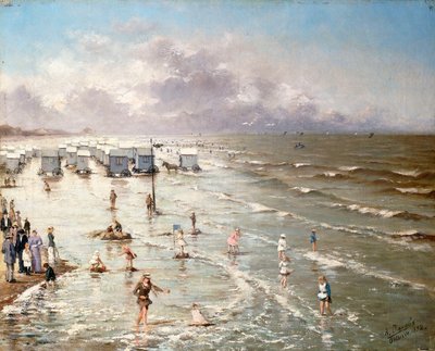 Plaża w Ostendzie, 1892 autorstwa Adolphe Jacobs