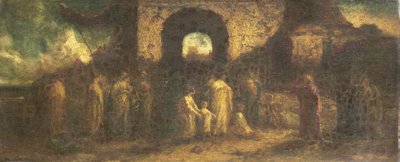 Chrystus błogosławi dzieci autorstwa Adolphe Joseph Thomas Monticelli