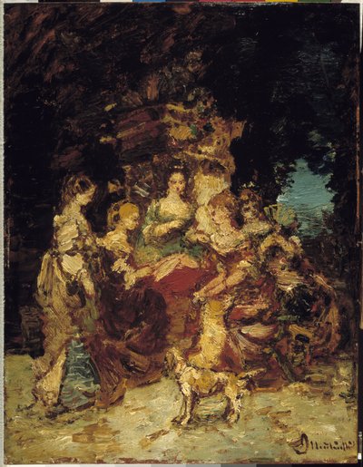 Panie w parku autorstwa Adolphe Joseph Thomas Monticelli