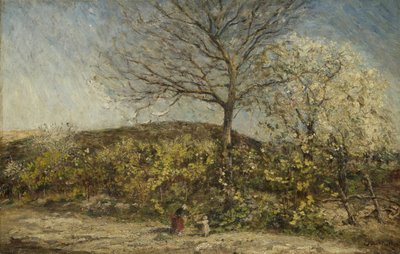 Krajobraz z kwitnącym sadem autorstwa Adolphe Joseph Thomas Monticelli