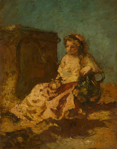 Medytacja (Kobieta w pozycji siedzącej) autorstwa Adolphe Joseph Thomas Monticelli
