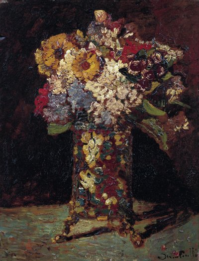 „Martwa natura bukietu kwiatów” (Martwa natura kwiatów) Obraz Adolphe Thomas Joseph Monticelli (1824-1886) 1875 Muzeum Van Gogha, Amsterdam autorstwa Adolphe Joseph Thomas Monticelli