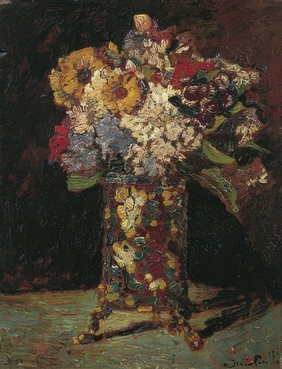 Martwa natura z kwiatami. 1875 autorstwa Adolphe Joseph Thomas Monticelli