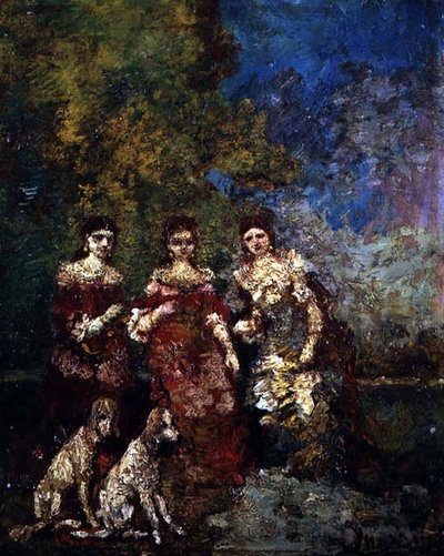 Trzy kobiety (olej na płótnie) autorstwa Adolphe Joseph Thomas Monticelli