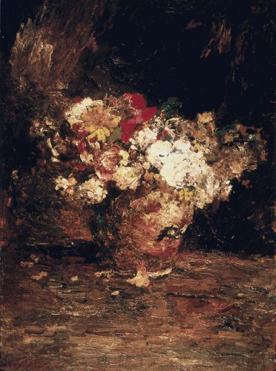 Wazon z kwiatami, ok.1880 (olej na desce) autorstwa Adolphe Joseph Thomas Monticelli