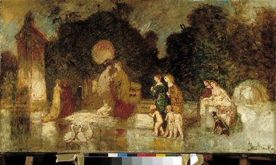 Spacer po parku autorstwa Adolphe Joseph Thomas Monticelli