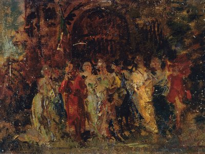 Procesja weselna autorstwa Adolphe Joseph Thomas Monticelli