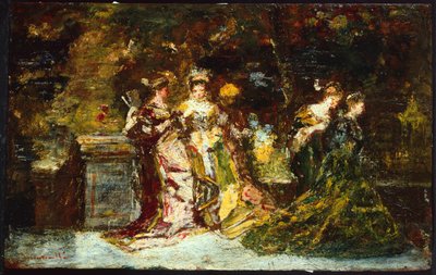 Kobiety w parku, ok. 1858 (olej na płótnie) autorstwa Adolphe Joseph Thomas Monticelli