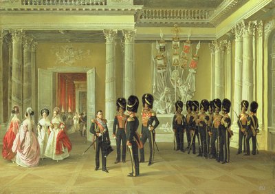 Sala Heraldyczna w Pałacu Zimowym, Sankt Petersburg, 1838 r. autorstwa Adolphe Ladurner