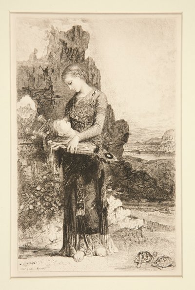 Córka Tracji niosąca Głowę Orfeusza autorstwa Adolphe Lalauze
