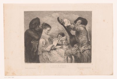 Firma muzyczna La leçon de musique (tytuł na przedmiocie) autorstwa Adolphe Lalauze