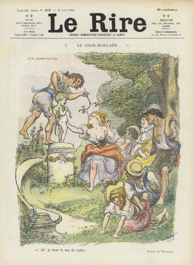 Wzmocnienie niewidomych mężczyzn. Ilustracja do Le Rire autorstwa Adolphe Leon Willette