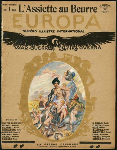 Okładka „”L’Plate au beurre””, numer 324, Satyryczna w kolorach autorstwa Adolphe Leon Willette