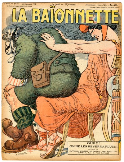 Okładka „La Baionnette”, Satyryczna w kolorach autorstwa Adolphe Leon Willette