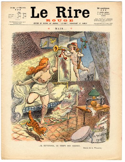 Okładka „Czerwonego śmiechu”, Satyryczna w kolorach autorstwa Adolphe Leon Willette