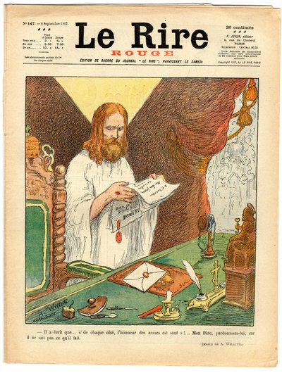 Okładka „Czerwonego śmiechu”, Satyryczna w kolorach autorstwa Adolphe Leon Willette