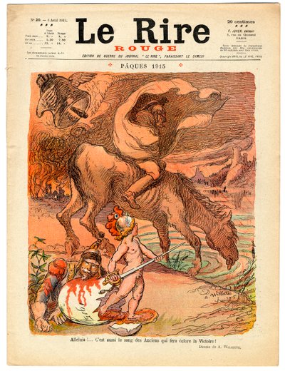 Okładka „Czerwonego śmiechu”, Satyryczna w kolorach autorstwa Adolphe Leon Willette