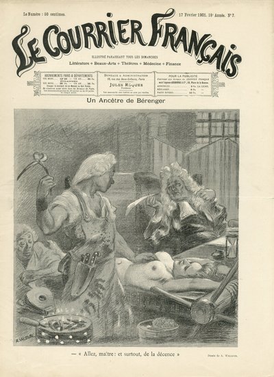 Ilustracja przedstawiająca Adolphe dit Willette (1857-1926) do okładki Le Courrier francais autorstwa Adolphe Leon Willette